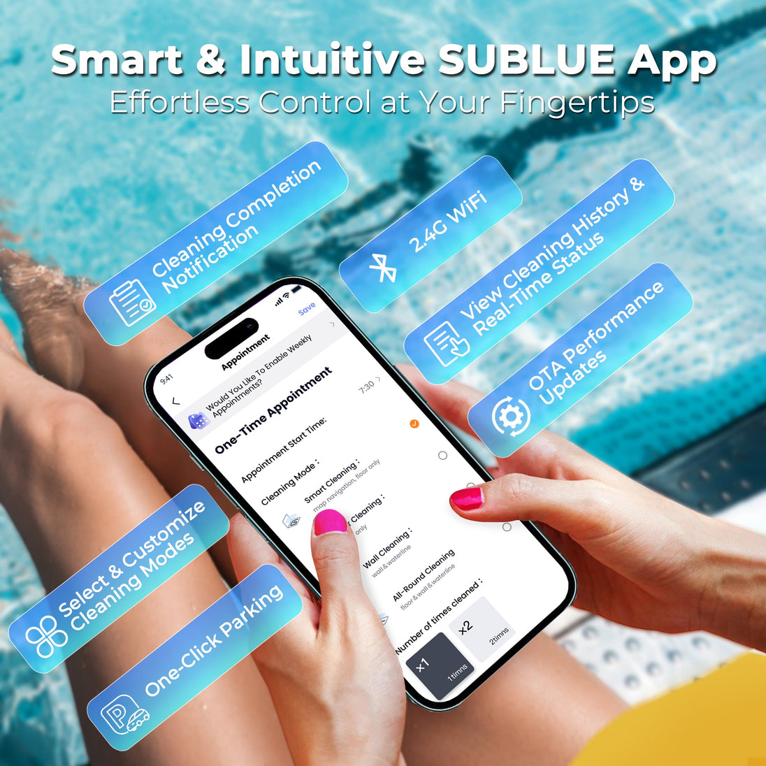 Sublue BN Pro Robotic Pool Cleaner - Rugged Venture