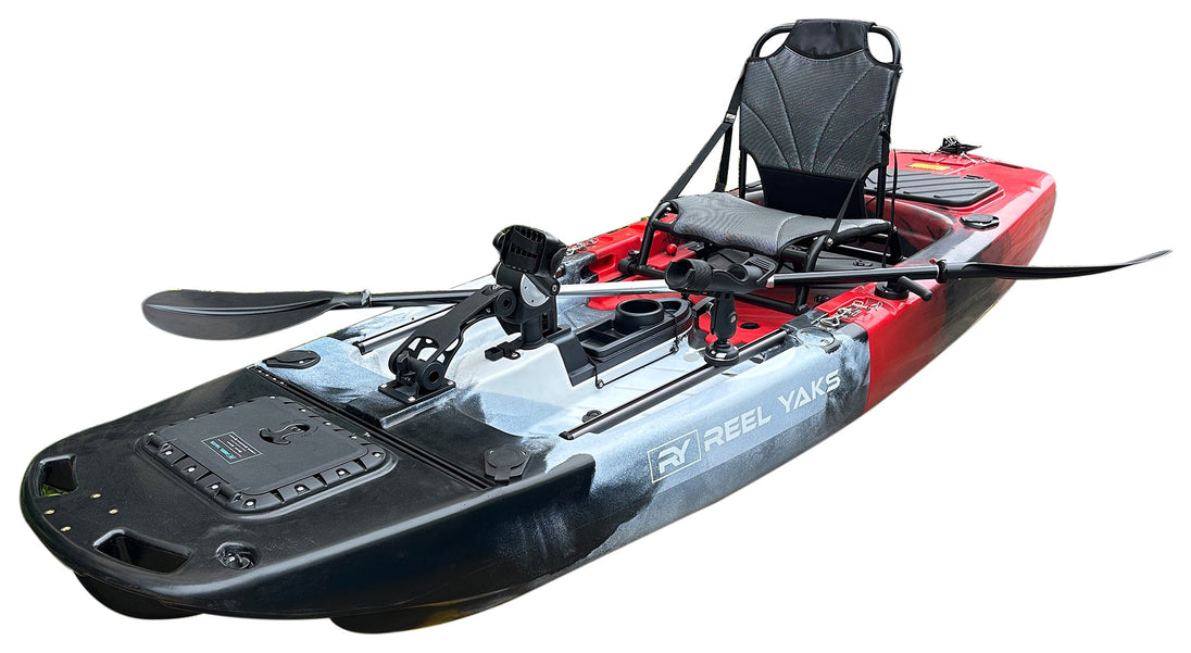 ReelYaks Raider Modular Propeller Drive Pedal Fishing Kayak 9.5ft | 380lbs Capacity | 2 Piece - Rugged Venture