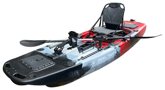 ReelYaks Raider Modular Propeller Drive Pedal Fishing Kayak 9.5ft | 380lbs Capacity | 2 Piece - Rugged Venture