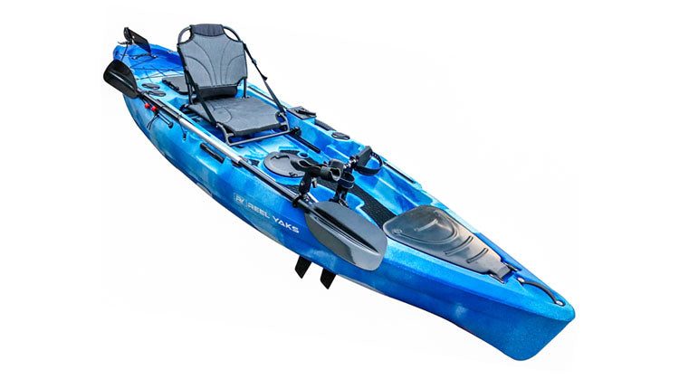 ReelYaks Rubicon Fin Pedal Drive Fishing Kayak 11' | 501lbs capacity | oceans lakes rivers - Rugged Venture