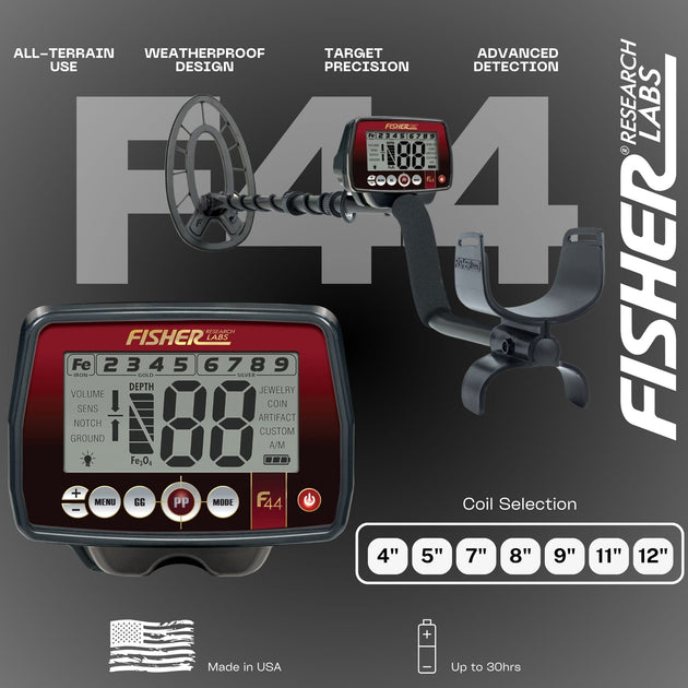 Fisher F44 Weatherproof Metal Detector - Rugged Venture
