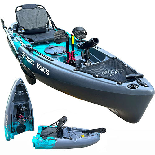 ReelYaks Raptor Modular Fin Drive Pedal Fishing Kayak 9.5ft | 380lbs Capacity | 2 Piece - Rugged Venture