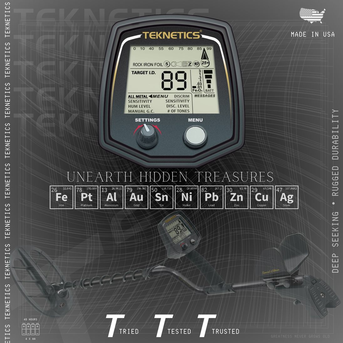 Teknetics T2 Series Metal Detectors - Rugged Venture