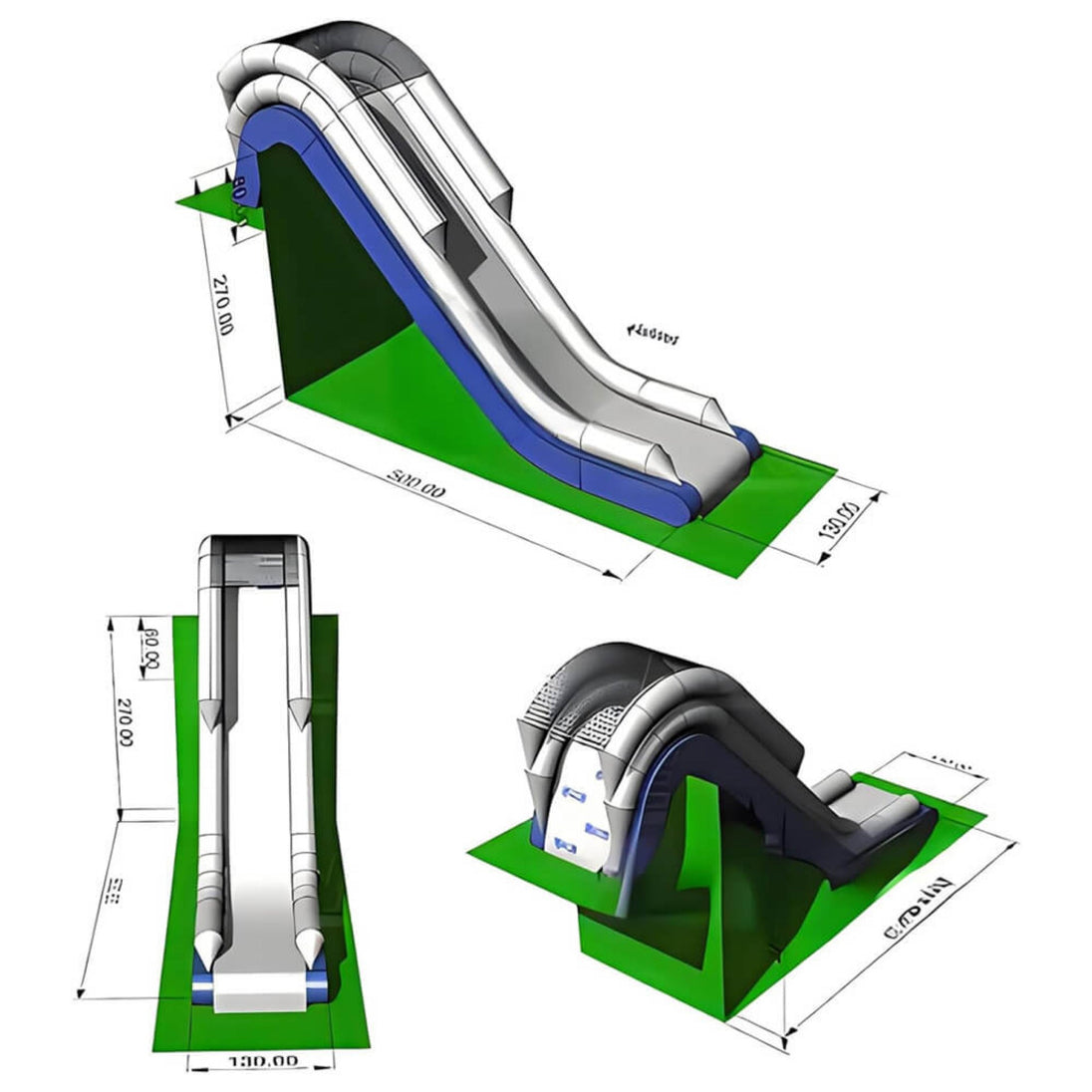Extra Large Inflatable Private Dock Swimming Pool Yacht Water Slide With Safety Net And Electric Air Pump (SAK14286) - Rugged Venture