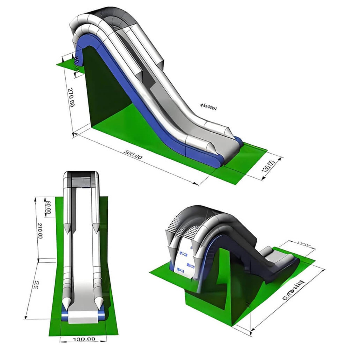 Extra Large Inflatable Private Dock Swimming Pool Yacht Water Slide With Safety Net And Electric Air Pump (SAK14286) - Rugged Venture