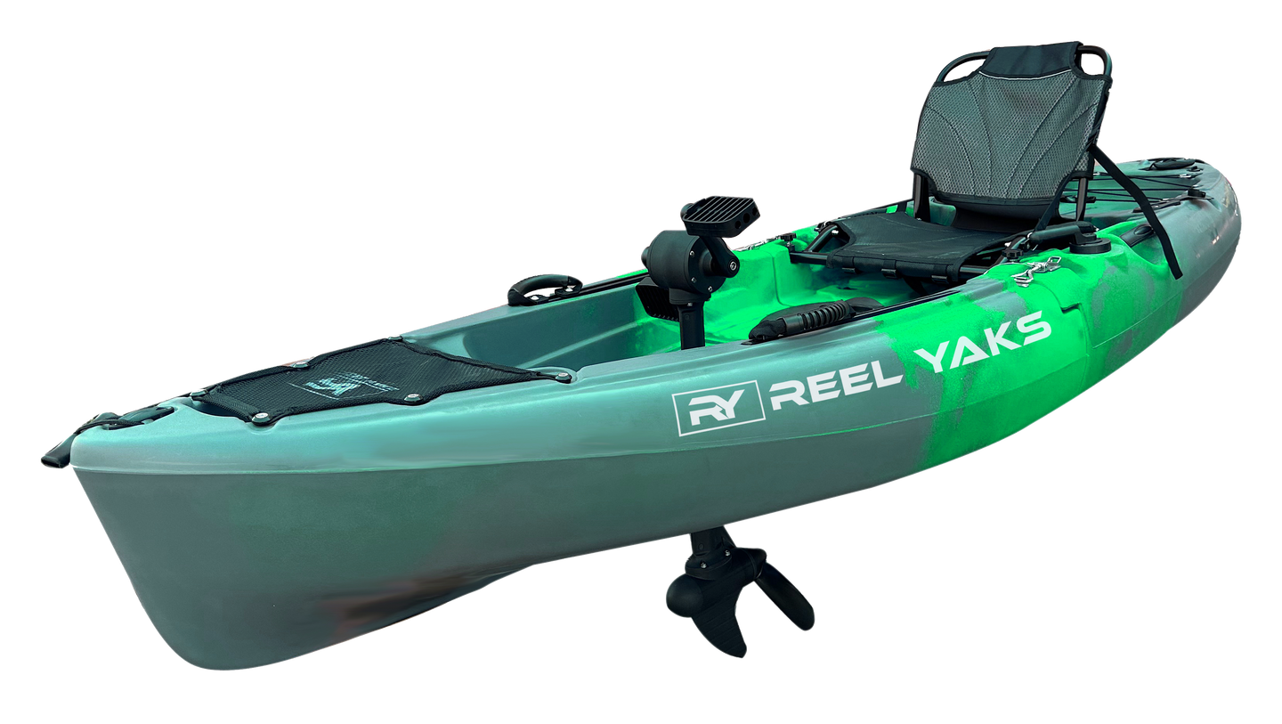 ReelYaks Raptor Modular Propeller Drive Pedal Fishing Kayak 9.5ft | 380lbs Capacity | 2 Piece - Rugged Venture