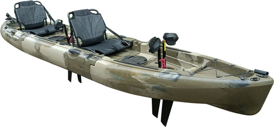 ReelYaks Raptor Tandem or Solo Modular Raptor Fin or Prop Drive Pedal Fishing Kayak 14ft | 520lbs Capacity | 3 Piece - Rugged Venture
