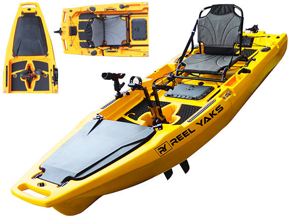 ReelYaks Rocket Fin Drive Modular Pedal Fishing Kayak 9.8ft | 400lbs Capacity | 2 Piece - Rugged Venture