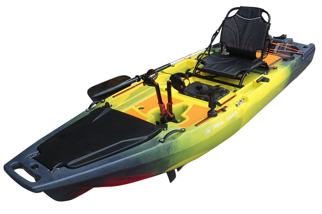 ReelYaks Rocket Fin Drive Modular Pedal Fishing Kayak 9.8ft | 400lbs Capacity | 2 Piece - Rugged Venture