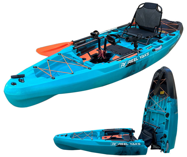 ReelYaks Rapido Modular Propeller Drive Pedal Fishing Kayak 10.8ft | 440lbs Capacity | 2 Piece - Rugged Venture