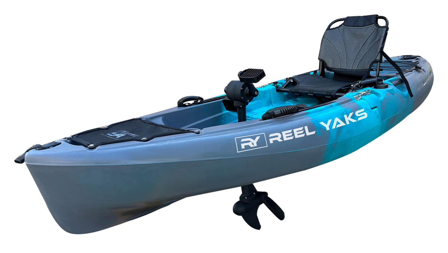 ReelYaks Raptor Modular Propeller Drive Pedal Fishing Kayak 9.5ft | 380lbs Capacity | 2 Piece - Rugged Venture