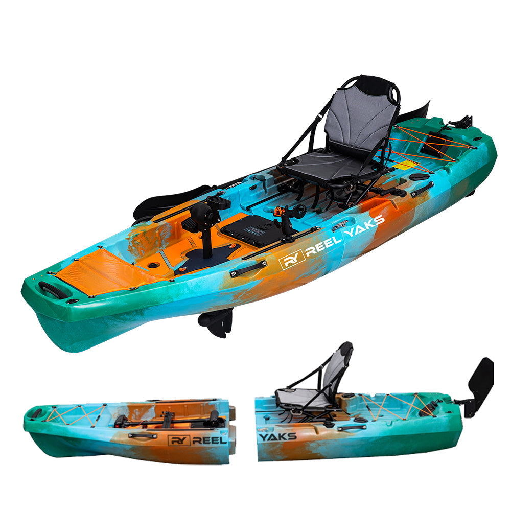 ReelYaks Radar Modular Propeller Drive Pedal Fishing Kayak 10ft | 430lbs Capacity | 2 Piece - Rugged Venture