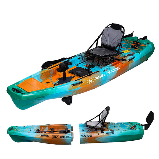 ReelYaks Radar Modular Propeller Drive Pedal Fishing Kayak 10ft | 430lbs Capacity | 2 Piece - Rugged Venture