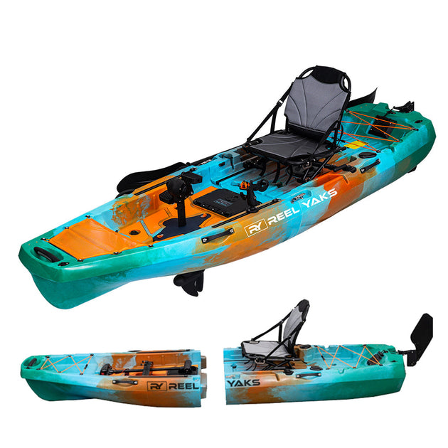 ReelYaks Radar Modular Propeller Drive Pedal Fishing Kayak 10ft | 430lbs Capacity | 2 Piece - Rugged Venture