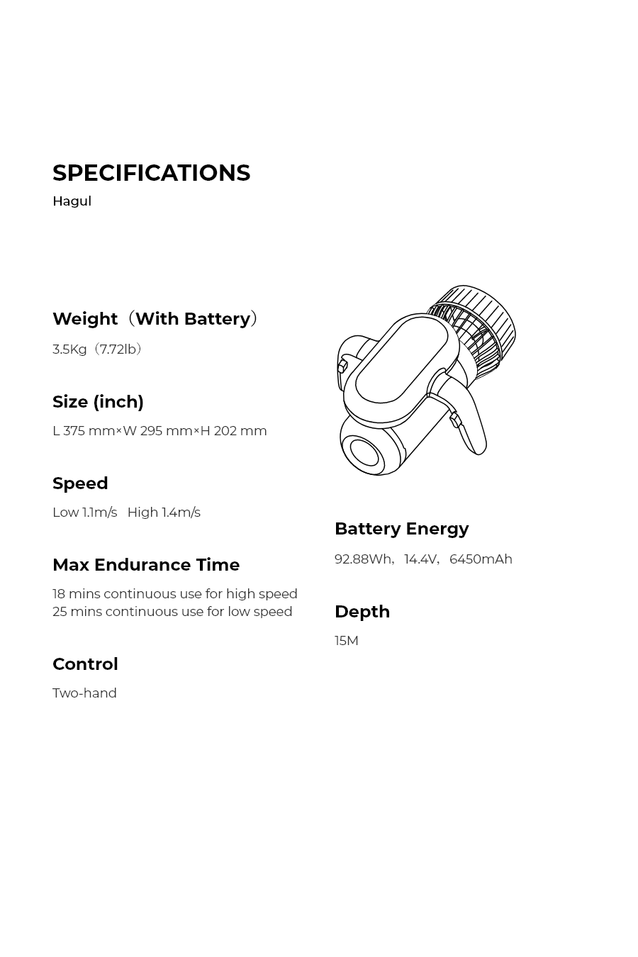 Sublue Hagul EZ Underwater Scooter - Rugged Venture