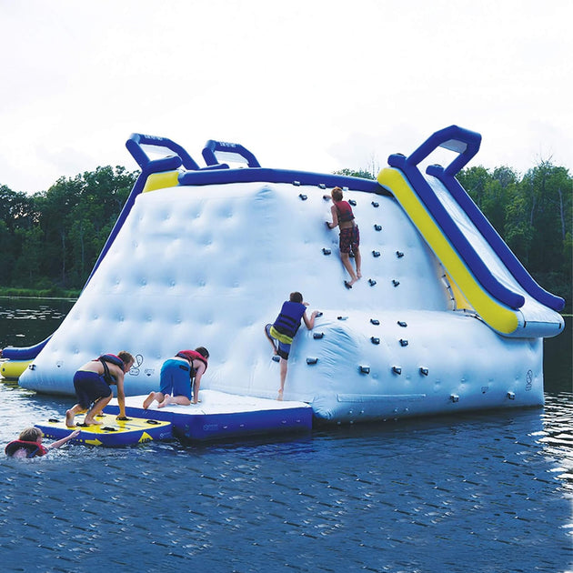 Large Inflatable Wall Climbing Bouncer With Slides And Air Pump For Pools, Lakes And Rivers (SAK52376) - Rugged Venture