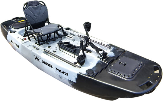 ReelYaks Raider Modular Propeller Drive Pedal Fishing Kayak 9.5ft | 380lbs Capacity | 2 Piece - Rugged Venture