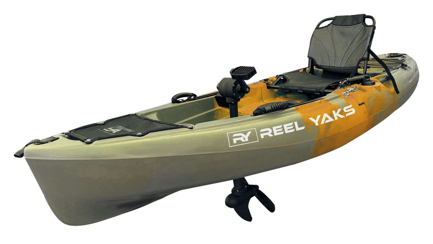 ReelYaks Raptor Modular Propeller Drive Pedal Fishing Kayak 9.5ft | 380lbs Capacity | 2 Piece - Rugged Venture
