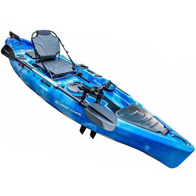 ReelYaks Rubicon Fin Pedal Drive Fishing Kayak 11' | 501lbs capacity | oceans lakes rivers - Rugged Venture