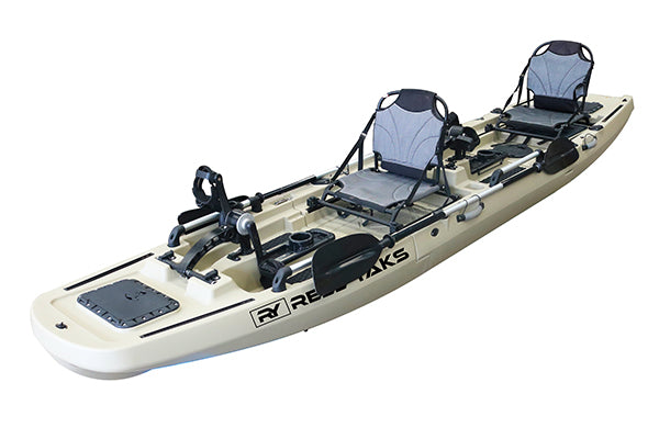 ReelYaks Rogue Tandem or Solo Modular Propeller Drive Pedal Fishing Kayak 14.3ft | 550lbs Capacity | 3 Piece - Rugged Venture