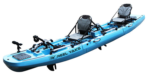 ReelYaks Rogue Tandem or Solo Modular Propeller Drive Pedal Fishing Kayak 14.3ft | 550lbs Capacity | 3 Piece - Rugged Venture