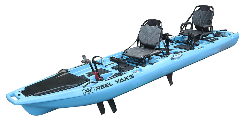 ReelYaks Rocket Fin Drive Tandem & Solo Modular Fishing Kayak 13.8ft | Fin Drive | 550lbs Capacity | 3 Piece - Rugged Venture