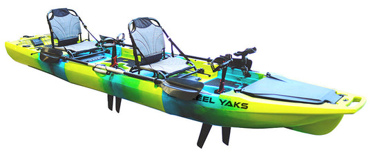 ReelYaks Rocket Fin Drive Tandem & Solo Modular Fishing Kayak 13.8ft | Fin Drive | 550lbs Capacity | 3 Piece - Rugged Venture