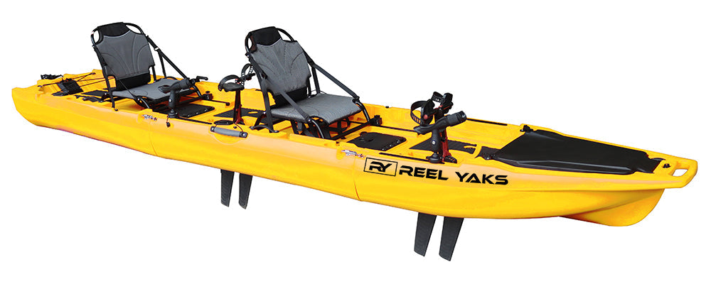 ReelYaks Rocket Fin Drive Tandem & Solo Modular Fishing Kayak 13.8ft | Fin Drive | 550lbs Capacity | 3 Piece - Rugged Venture