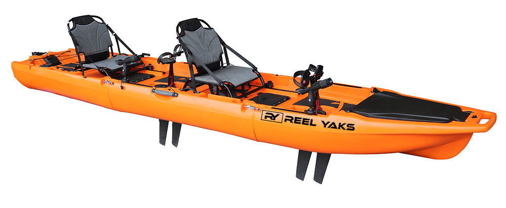 ReelYaks Rocket Fin Drive Tandem & Solo Modular Fishing Kayak 13.8ft | Fin Drive | 550lbs Capacity | 3 Piece - Rugged Venture