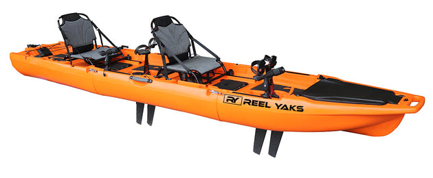 ReelYaks Rocket Fin Drive Tandem & Solo Modular Fishing Kayak 13.8ft | Fin Drive | 550lbs Capacity | 3 Piece - Rugged Venture