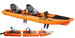 ReelYaks Rocket Fin Drive Tandem & Solo Modular Fishing Kayak 13.8ft | Fin Drive | 550lbs Capacity | 3 Piece - Rugged Venture