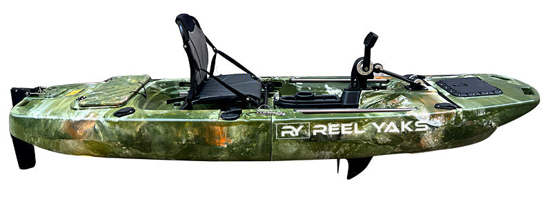ReelYaks Raider Modular Propeller Drive Pedal Fishing Kayak 9.5ft | 380lbs Capacity | 2 Piece - Rugged Venture