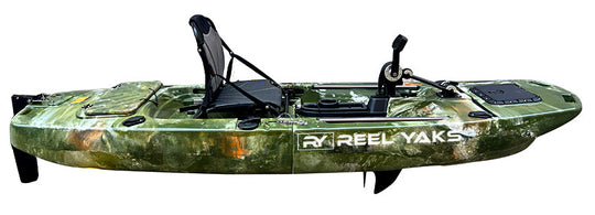 ReelYaks Raider Modular Propeller Drive Pedal Fishing Kayak 9.5ft | 380lbs Capacity | 2 Piece - Rugged Venture